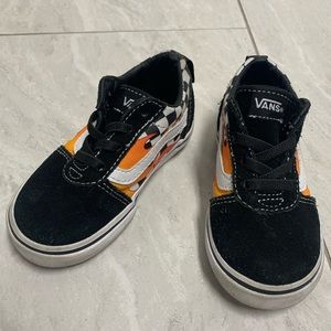 Toddler Slip On Vans with Flames - size 7